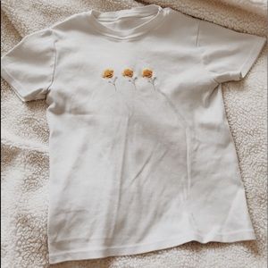 white flowered brandy melville shirt